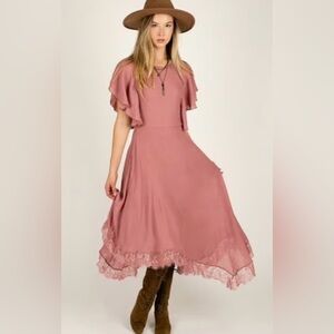 Joyfolie Mia Joy Lakynn Dress in Rose Petal Size Large